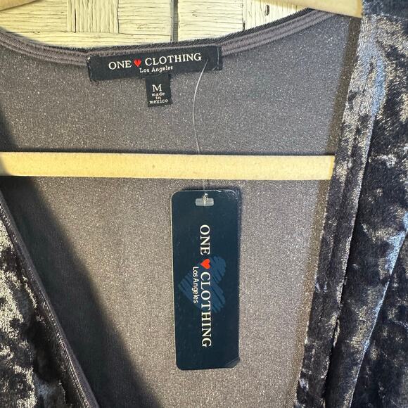 One clothing womens blouse velvet deep V-neck Y2K vamp dark romantic fairycore - Picture 4 of 8